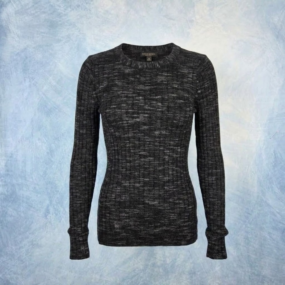 Banana Republic Womens Small Gray Space Dye 100% Merino Wool Ribbed Sweater